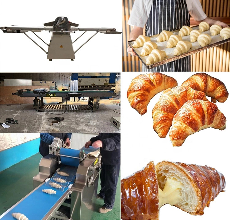 Croissant sheeter machine pastry dough roller sheeter machine 