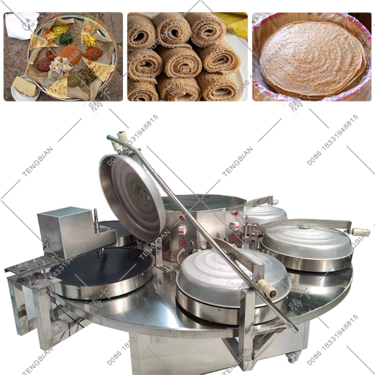 Ethiopian injera teff bread making machine thin pancake maker 